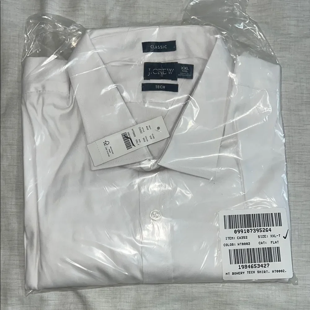 J. Crew Men's‎ White stretch dress shirt with spread collar XXL